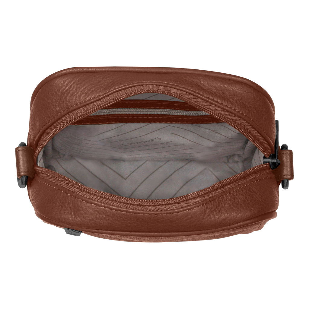Onyx / Leather Vertical Cross-Body Bag