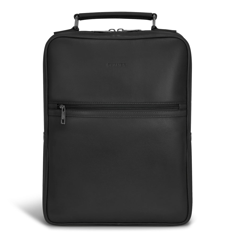Onyx / Leather Compact Backpack