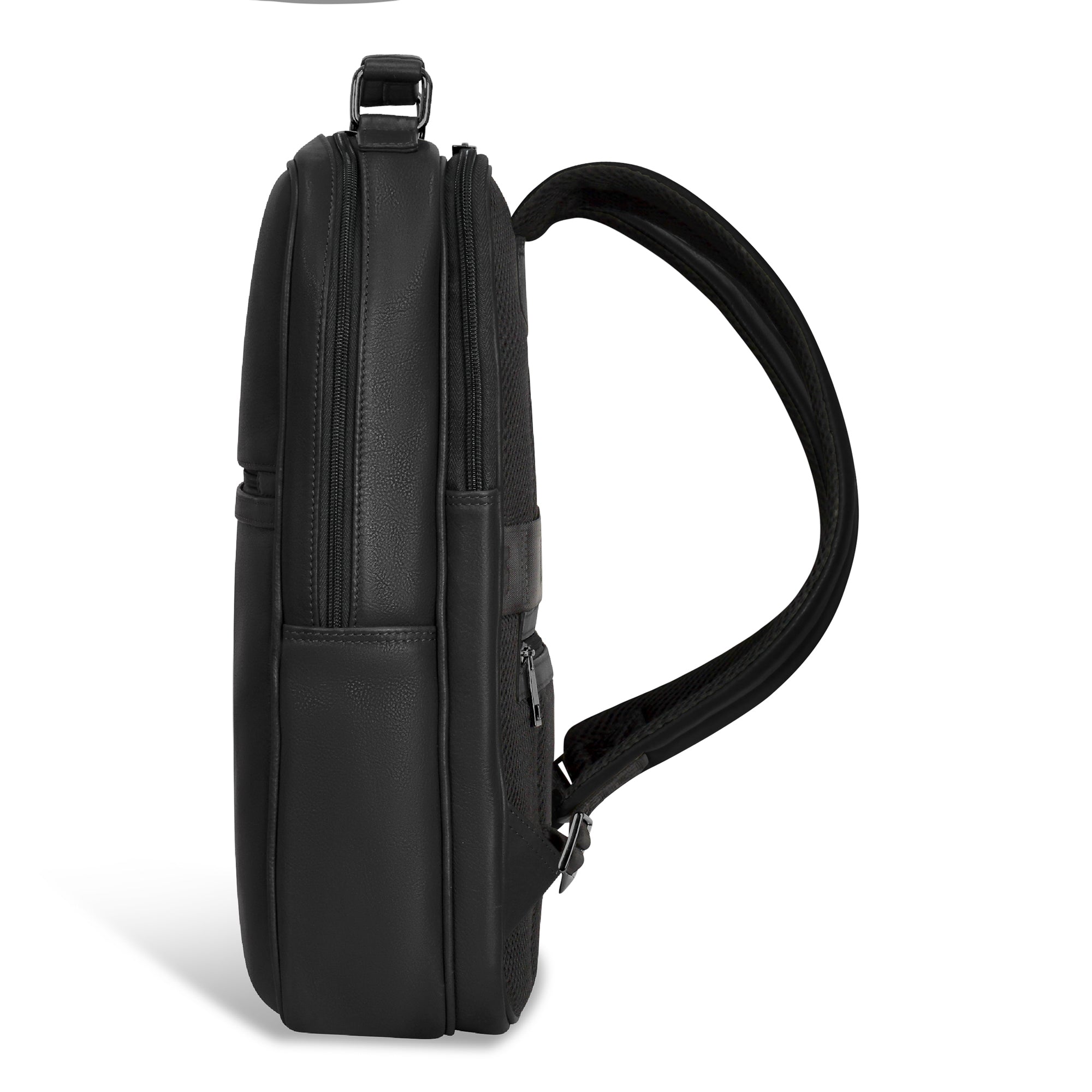Onyx / Leather Compact Backpack