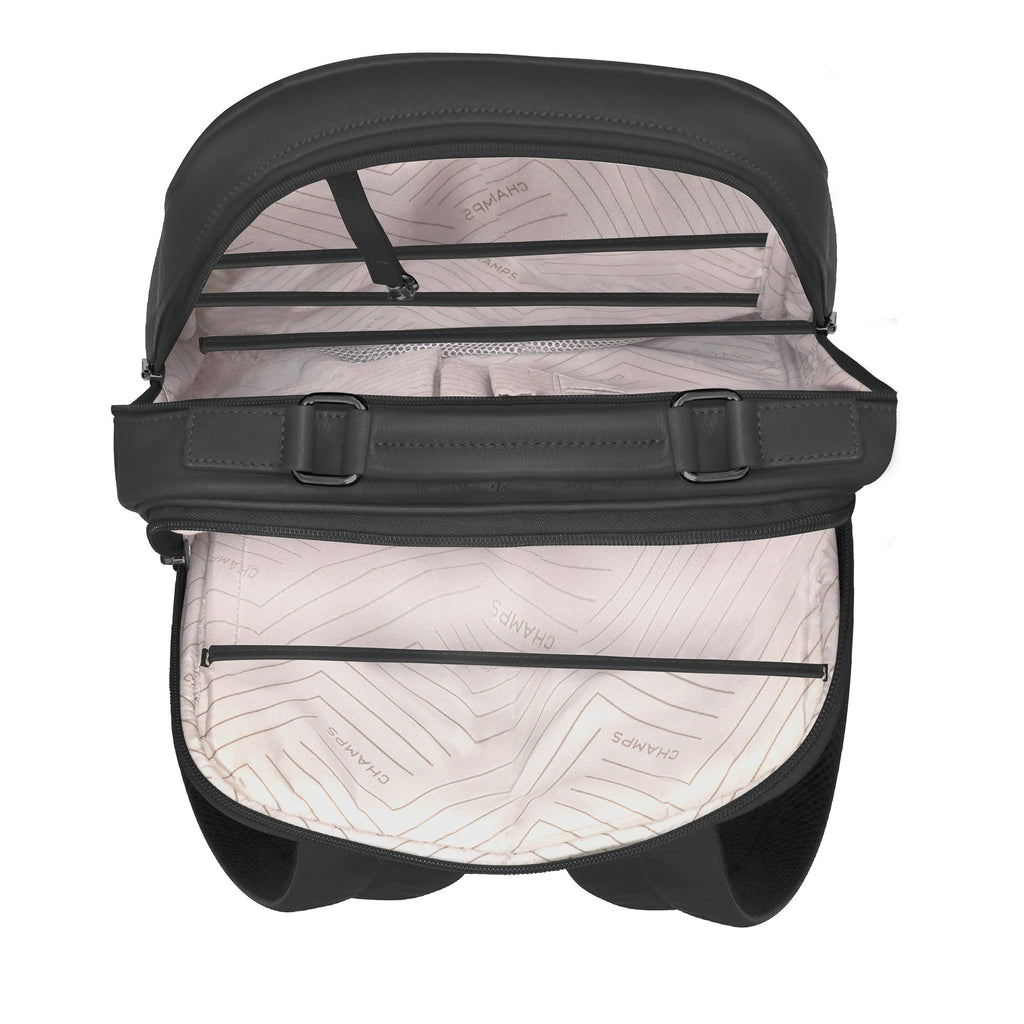 Onyx / Leather Compact Backpack