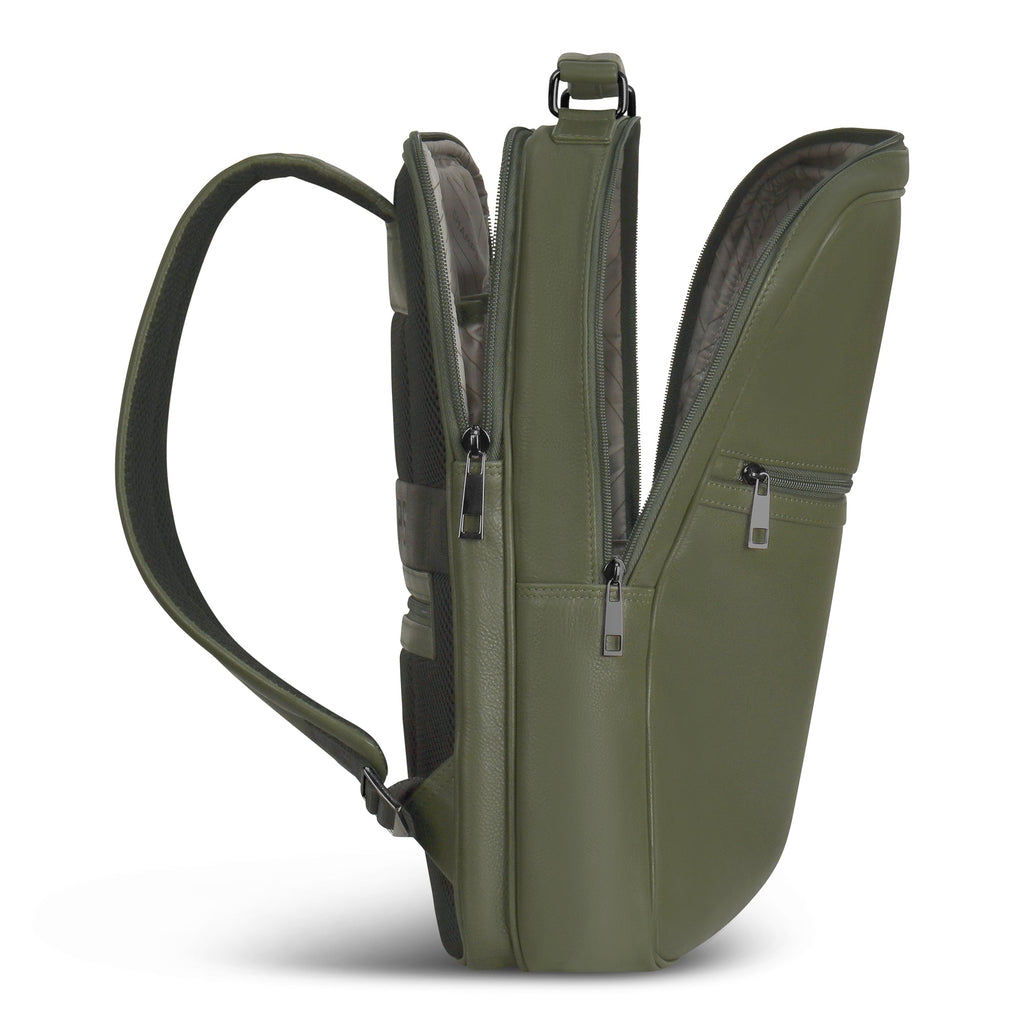 Onyx / Leather Compact Backpack