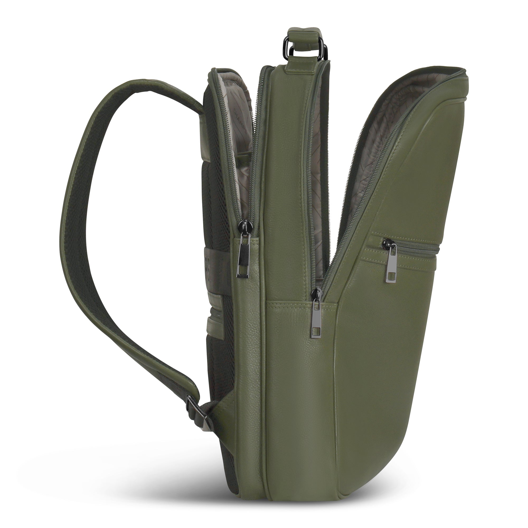 Onyx / Leather Compact Backpack