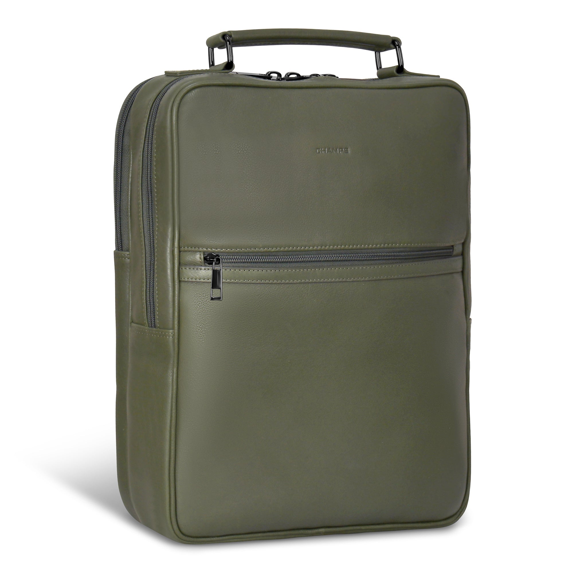 Onyx / Leather Compact Backpack