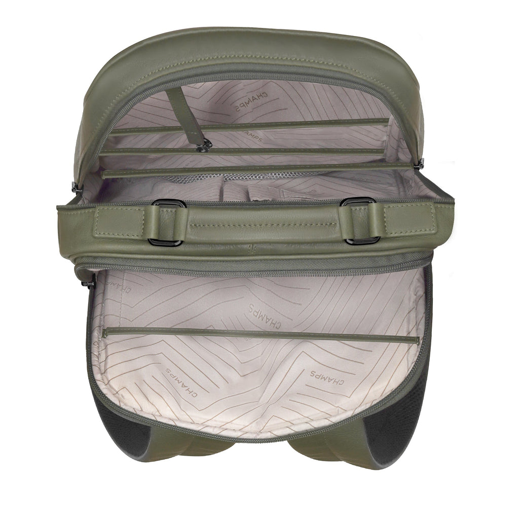 Onyx / Leather Compact Backpack