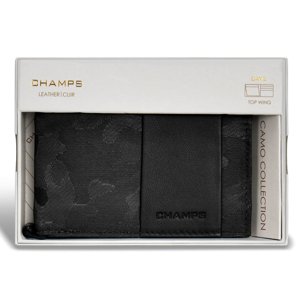 Camo / Leather Top Wing Wallet