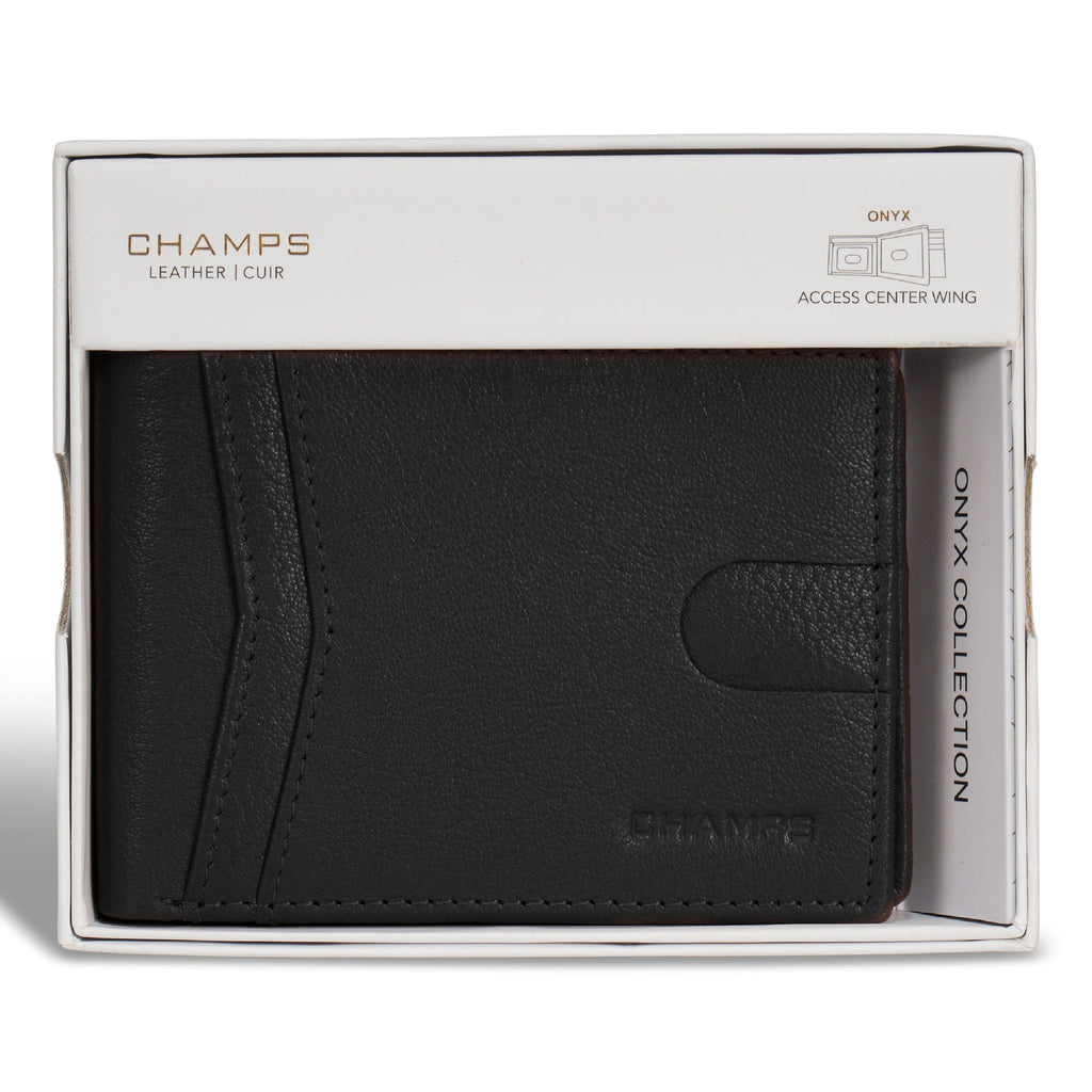 Champs Onyx / Leather Access Center Wing Wallet