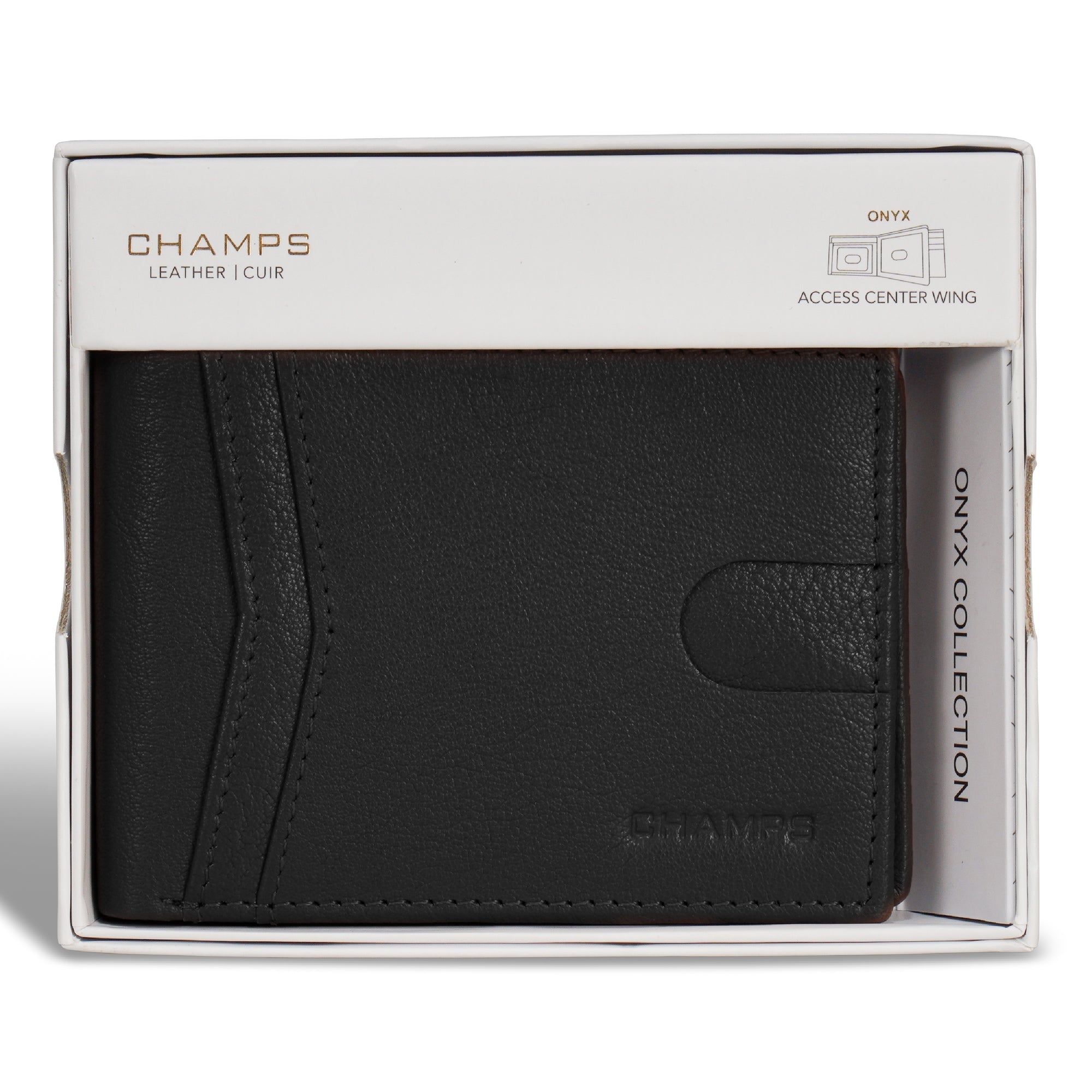 Champs Onyx / Leather Access Center Wing Wallet