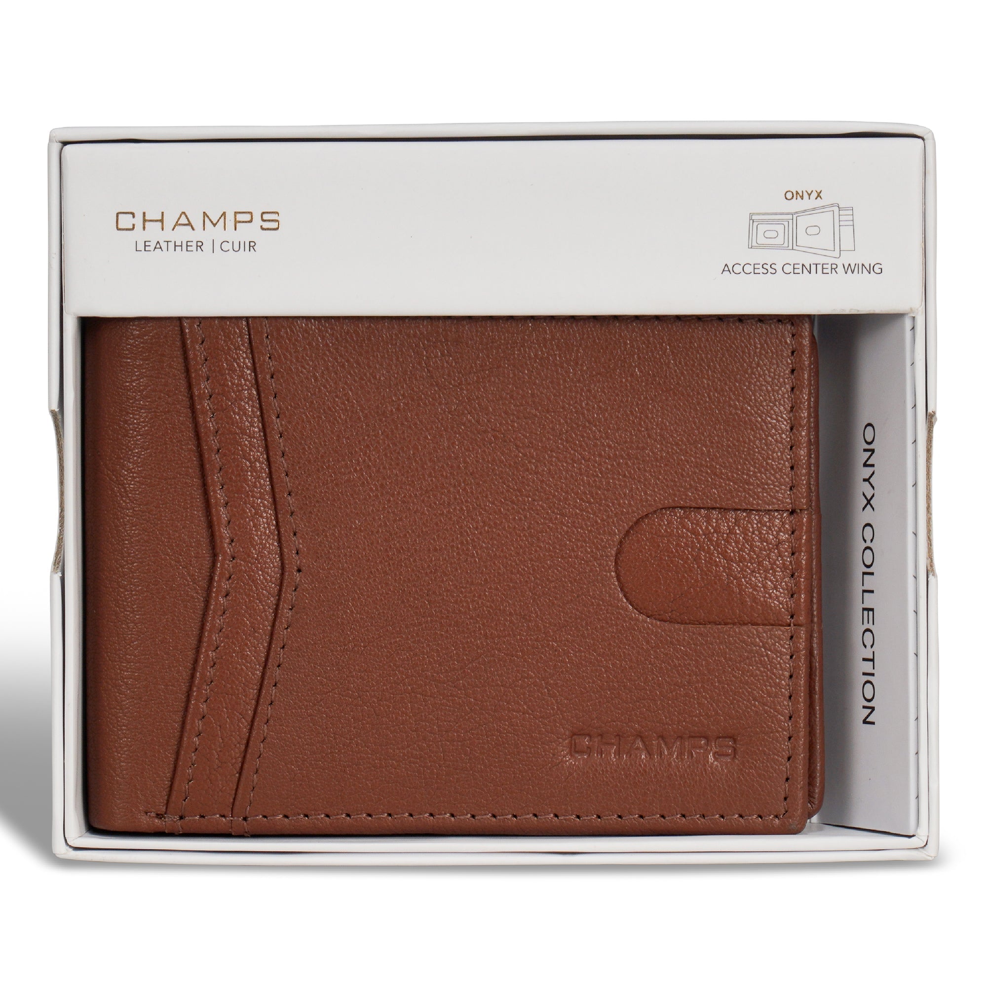 Champs Onyx / Leather Access Center Wing Wallet