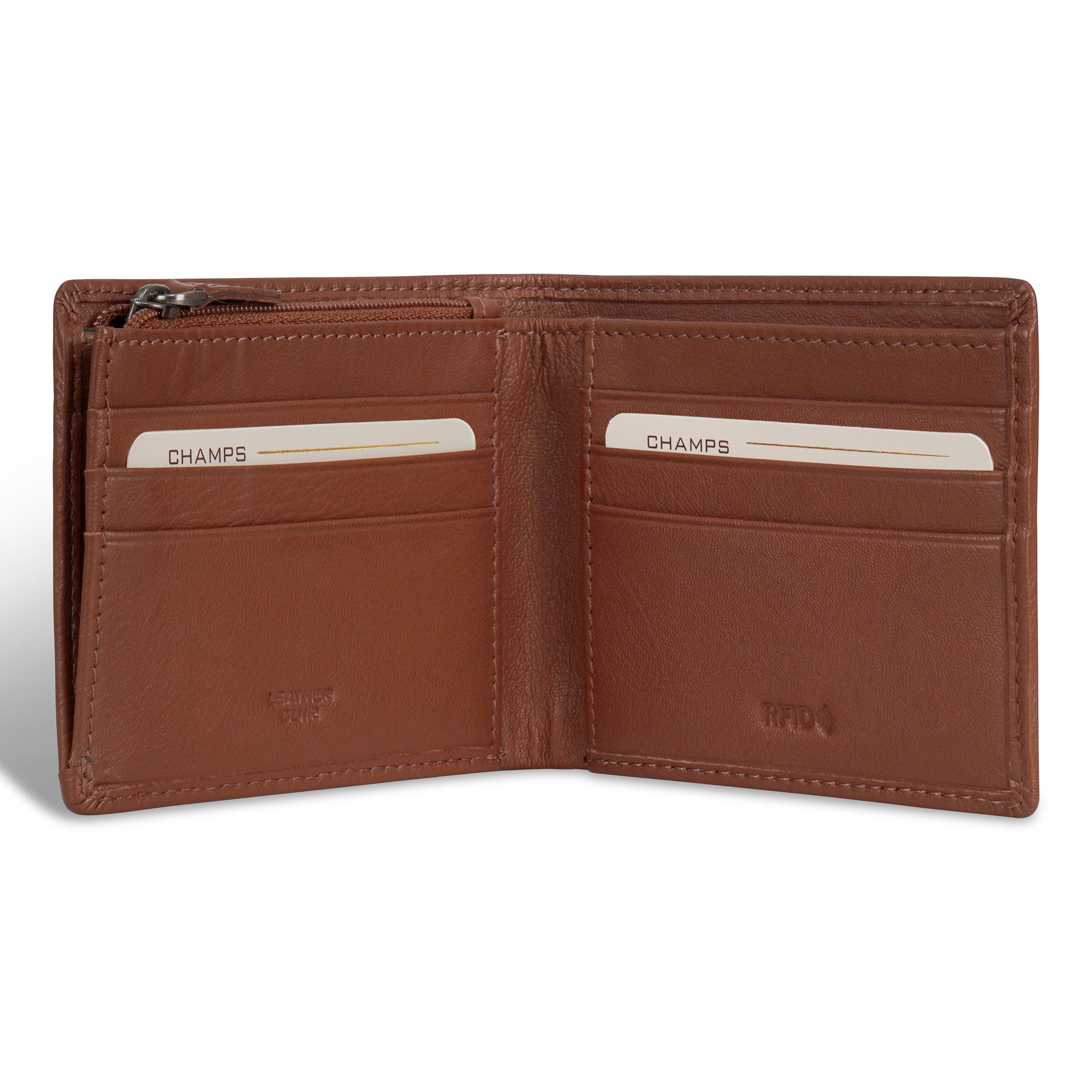 Onyx / Leather Zip Bi-Fold Wallet